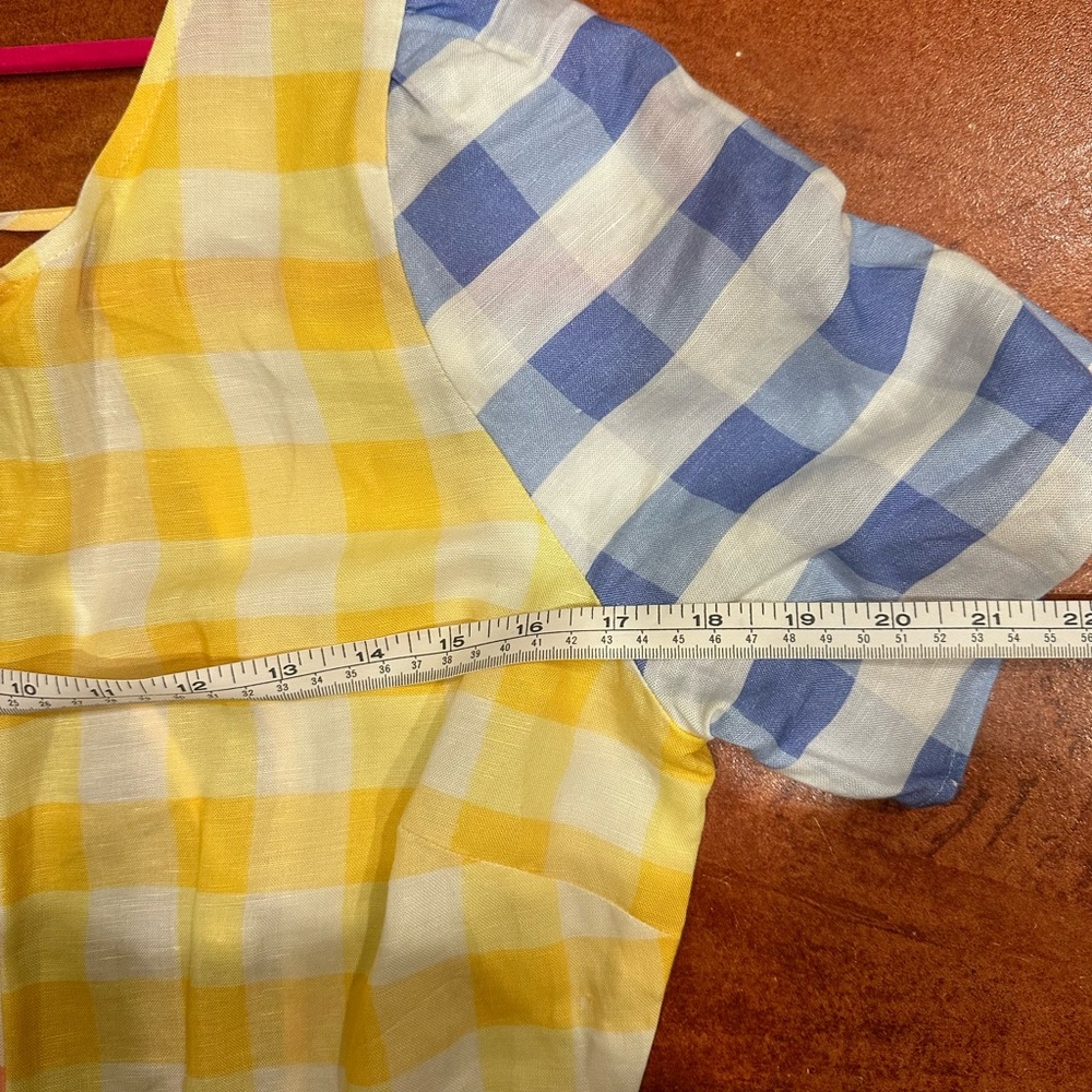 NWT Anthropologie Farm Rio Gingham Contrast Romper - Picture 5 of 8